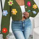 Essnce cardigan informal de mujer con botones delanteros y estampado de flores, apropiado para el uso diario en otono/invierno