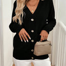Frenchy 1 pieza blusa casual de manga larga y botones al frente, de estilo minimalista para mujeres