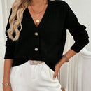 Frenchy 1 pieza blusa casual de manga larga y botones al frente, de estilo minimalista para mujeres