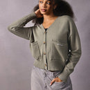 Athiral 1 pieza cardigan casual de un solo botonadura, de manga larga con hombros caidos, de un solo color, para mujer, ideal para otono/invierno