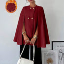 Prive cardigan tipo poncho de color albaricoque solido y elegante, abrigo minimalista para mujer