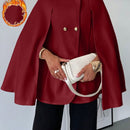 Prive cardigan tipo poncho de color albaricoque solido y elegante, abrigo minimalista para mujer