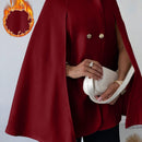Prive cardigan tipo poncho de color albaricoque solido y elegante, abrigo minimalista para mujer