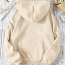 Ezwear 1 pieza sudadera con capucha de manga larga con estampado de letras y bolsillos para mujeres