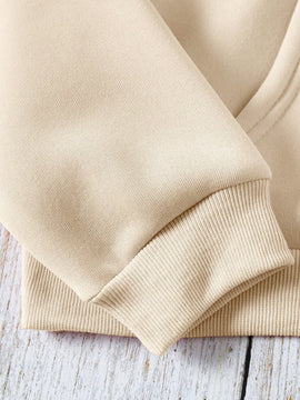 Ezwear 1 pieza sudadera con capucha de manga larga con estampado de letras y bolsillos para mujeres
