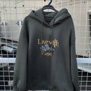 Dazy sudadera de felpa con estampado de letras de estilo callejero retro para mujer