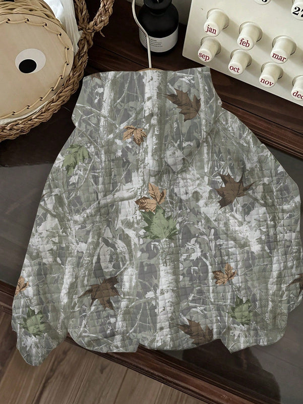 Ezwear sudadera holgada con capucha de felpa gruesa con estampado minimalista casual de leopardo y estrella en blanco para mujeres