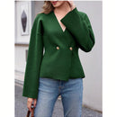 Sueter de punto holgado con cuello en v y mangas largas acampanadas para mujer de warmwaves