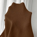 Moosta mujer chaqueta de punto de unicolor con cuello redondo, manga larga, de abotonadura sencilla, versatil y de moda, para otono/invierno