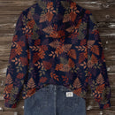 Lune sudadera con capucha de estampado floral vintage todo sobre en estilo minimalista casual, adecuada para otono/invierno