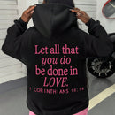 Slayr sudadera casual con capucha negra de manga larga con estampado de letras sencillo para mujer