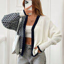 Cardigan de cuello en v con detalles de botones especiales y multicolor