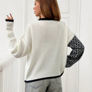 Cardigan de cuello en v con detalles de botones especiales y multicolor