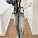 Cardigan de cuello en v con detalles de botones especiales y multicolor