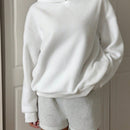 Muchic sudadera con capucha con estampado de leopardo minimalista informal, impreso en toda la prenda, otono invierno