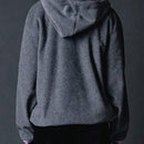 Ezwear sudadera con capucha casual simple para mujer con bolsillo, manga larga, botones delanteros y parche de color liso