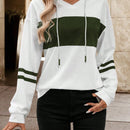Lune sudadera con capucha de manga larga y hombros caidos para mujer, estampado floral minimalista y holgado, otono