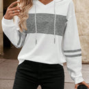 Lune sudadera con capucha de manga larga y hombros caidos para mujer, estampado floral minimalista y holgado, otono