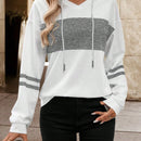 Lune sudadera con capucha de manga larga y hombros caidos para mujer, estampado floral minimalista y holgado, otono