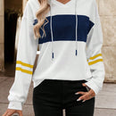 Lune sudadera con capucha de manga larga y hombros caidos para mujer, estampado floral minimalista y holgado, otono