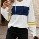 Lune sudadera con capucha de manga larga y hombros caidos para mujer, estampado floral minimalista y holgado, otono