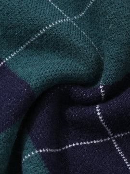 Dazy cardigan con bloques de color y argyle para mujer, informal para otono/invierno