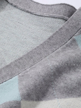 Dazy cardigan con bloques de color y argyle para mujer, informal para otono/invierno