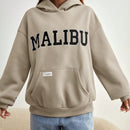 Ezwear sudadera informal con capucha y bolsillo con estampado de letras, para otono/invierno