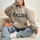 Ezwear sudadera informal con capucha y bolsillo con estampado de letras, para otono/invierno