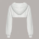Ezwear sudadera corta con capucha y cordon para mujer