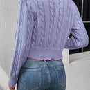 Franclia cardigan casual corto de punto con botones con forma de corazon para mujer, para otono/invierno