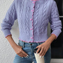 Franclia cardigan casual corto de punto con botones con forma de corazon para mujer, para otono/invierno