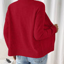 Essnce cardigan casual de mangas raglan con cierre delantero de cremallera, de unicolor, para otono/invierno