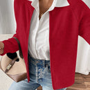 Essnce cardigan casual de mangas raglan con cierre delantero de cremallera, de unicolor, para otono/invierno