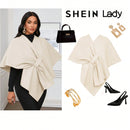 Lady poncho para mujer con diseno de drapeado en la cintura y lazo