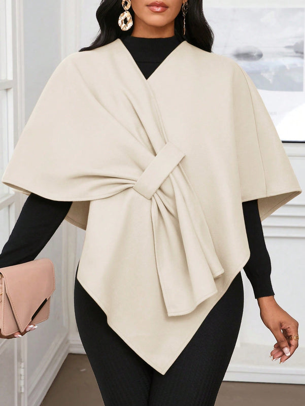Lady poncho para mujer con diseno de drapeado en la cintura y lazo