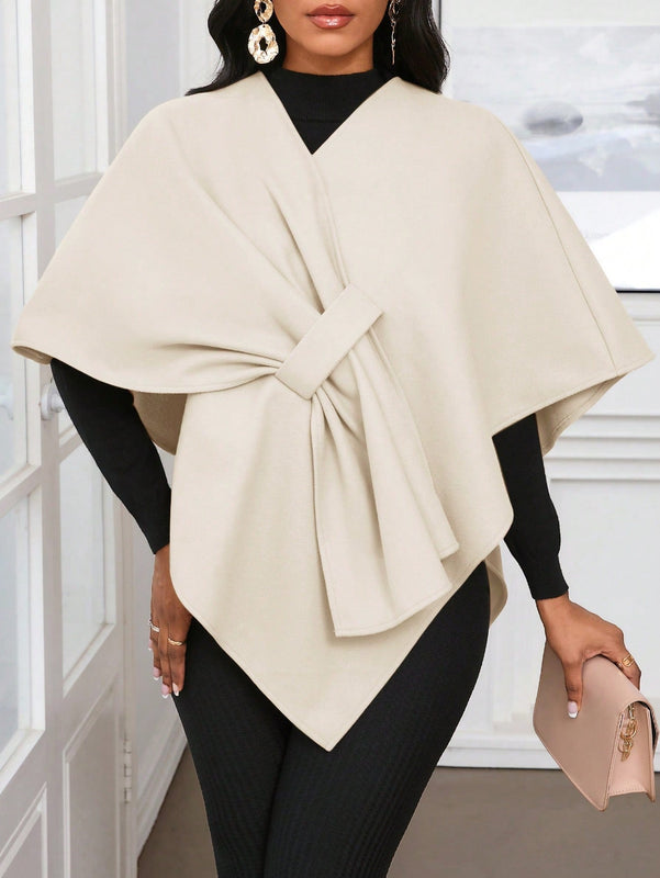 Lady poncho para mujer con diseno de drapeado en la cintura y lazo