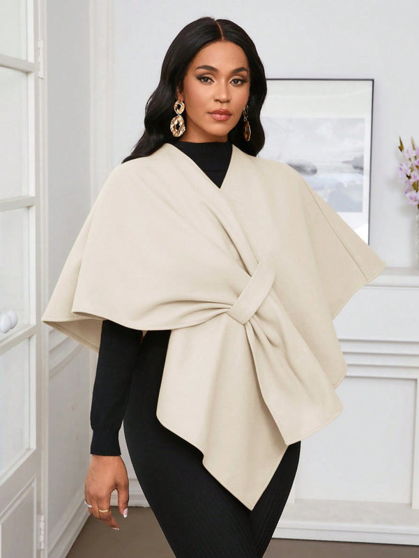 Lady poncho para mujer con diseno de drapeado en la cintura y lazo