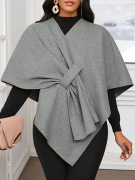 Lady poncho para mujer con diseno de drapeado en la cintura y lazo
