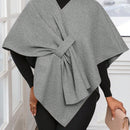 Lady poncho para mujer con diseno de drapeado en la cintura y lazo