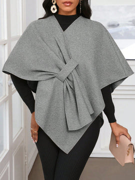 Lady poncho para mujer con diseno de drapeado en la cintura y lazo