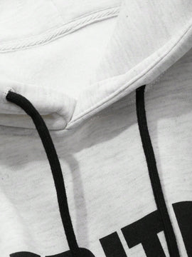 Dazy sudadera con capucha casual holgada de manga larga y hombros caidos con estampado de letras, ropa de calle de otono para mujer