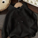 Ezwear sudadera holgada informal con estampado de arana minimalista, color negro, para mujer, con forro polar grueso, apta para otono/invierno