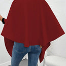 Clasi poncho/capa de mujer de unicolor, chaqueta de lana informal para otono/invierno