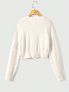 Romwe kawaii cardigan con lazo y contraste de color para mujer