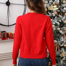 Goyrrbay cardigan corto de manga larga para mujer sueter navideno feo cardigan de punto con botones y bordados en el frente abierto