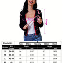 Goyrrbay cardigan corto de manga larga para mujer sueter navideno feo cardigan de punto con botones y bordados en el frente abierto