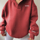 Essnce sudadera con capucha casual negra para mujer con bordado de color liso