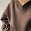 Ezwear sudadera con capucha de corte holgado para mujer, casual de primavera/otono, de manga larga con cremallera, holgada, regular, color albaricoque, hombros caidos, sudaderas para mujer
