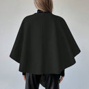 Clasi capa abrigo de lana asimetrica y holgada de diseno de moda de un solo color, para otono/invierno